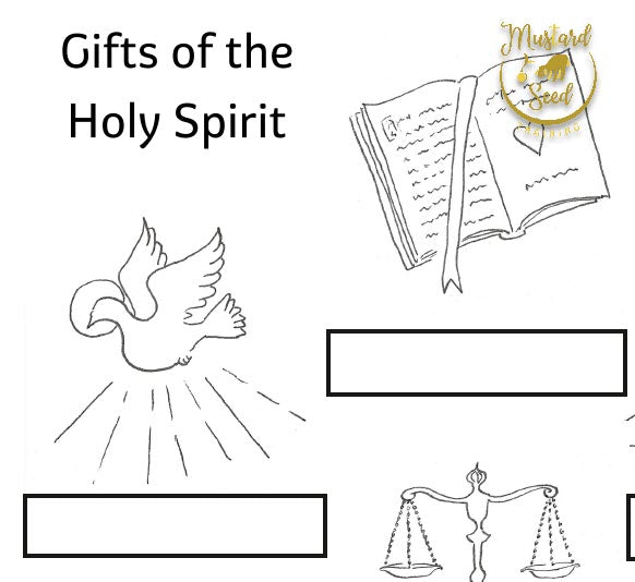 Gifts of the Holy Spirit Printable Coloring Page & Matching Activity