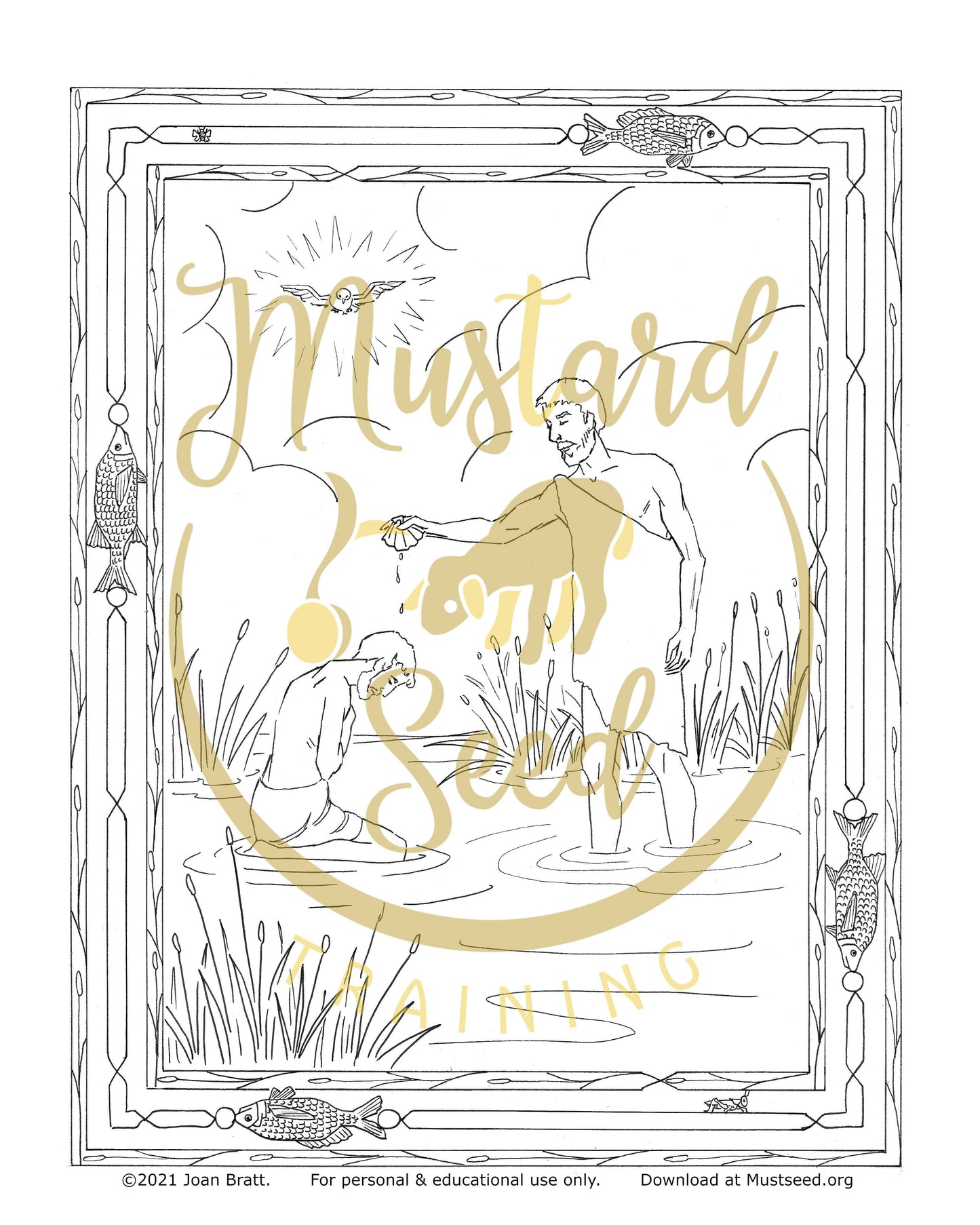 FREE Download: Baptism of Jesus Activity & Coloring Page