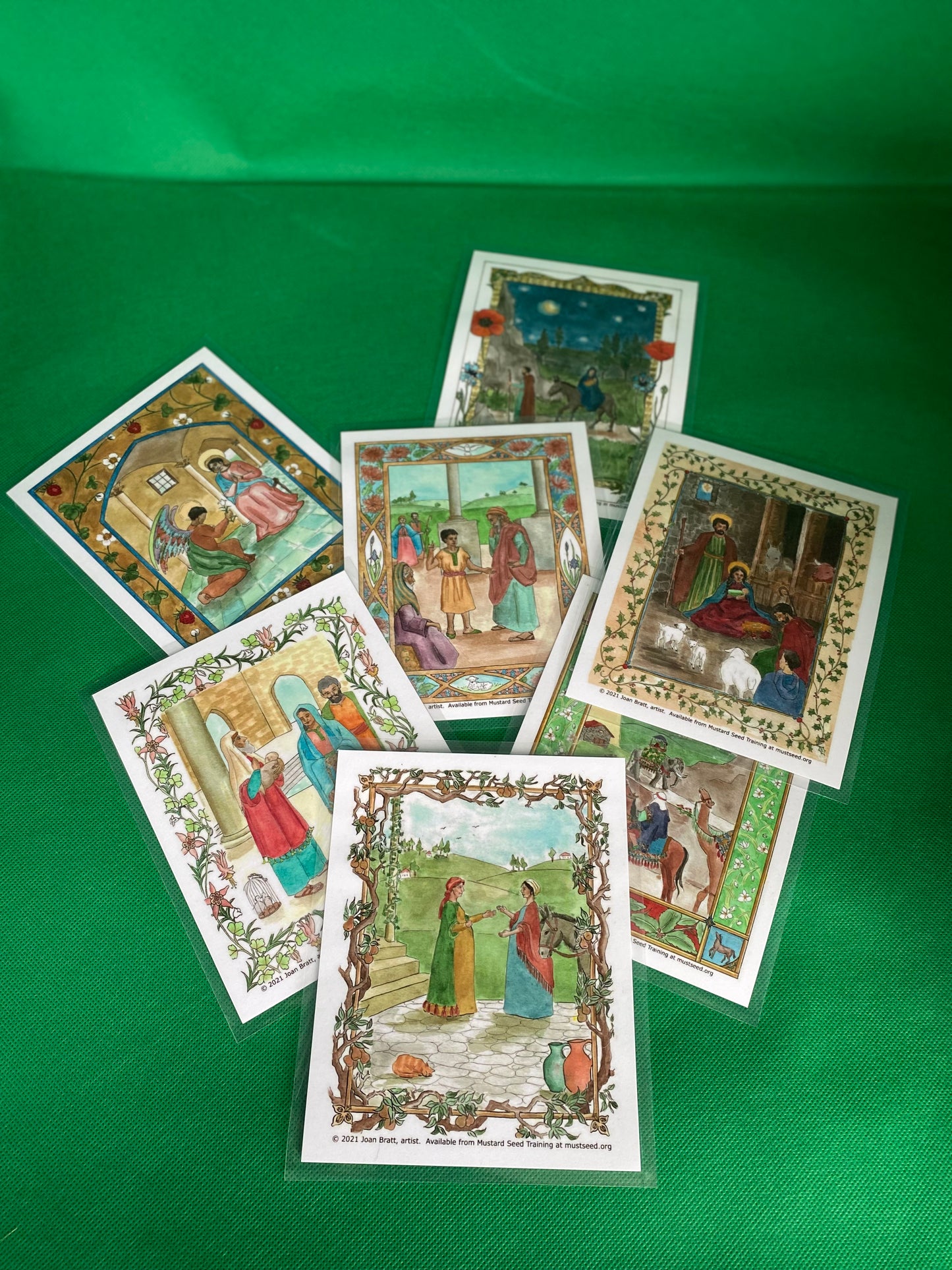 Set of 7 Prayer Cards - Joyful Mysteries & Infancy Narratives - Printable Download