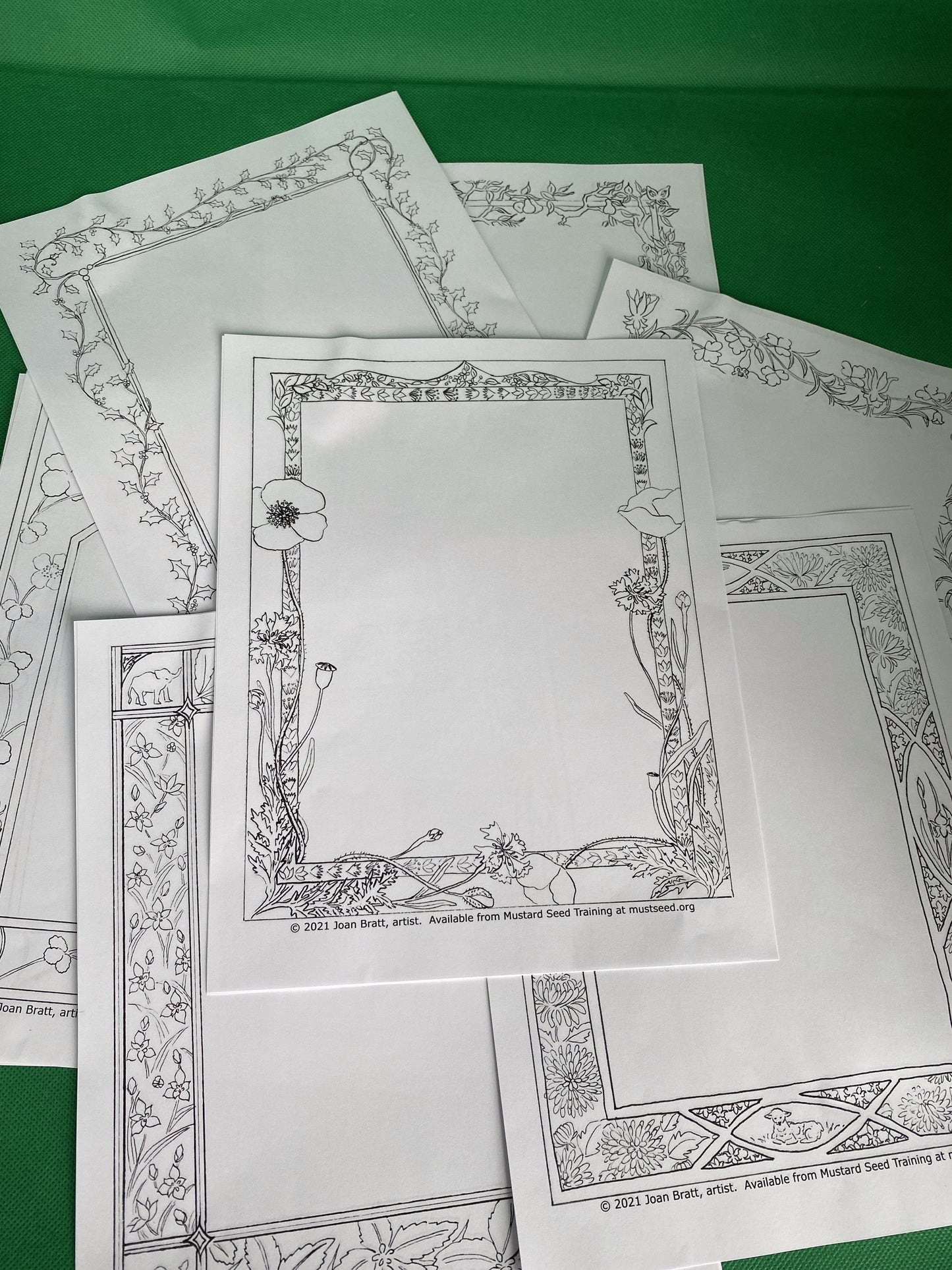 Prayer Card Borders B&W - Printable Download - Seven Joyful Mysteries & Infancy Narratives