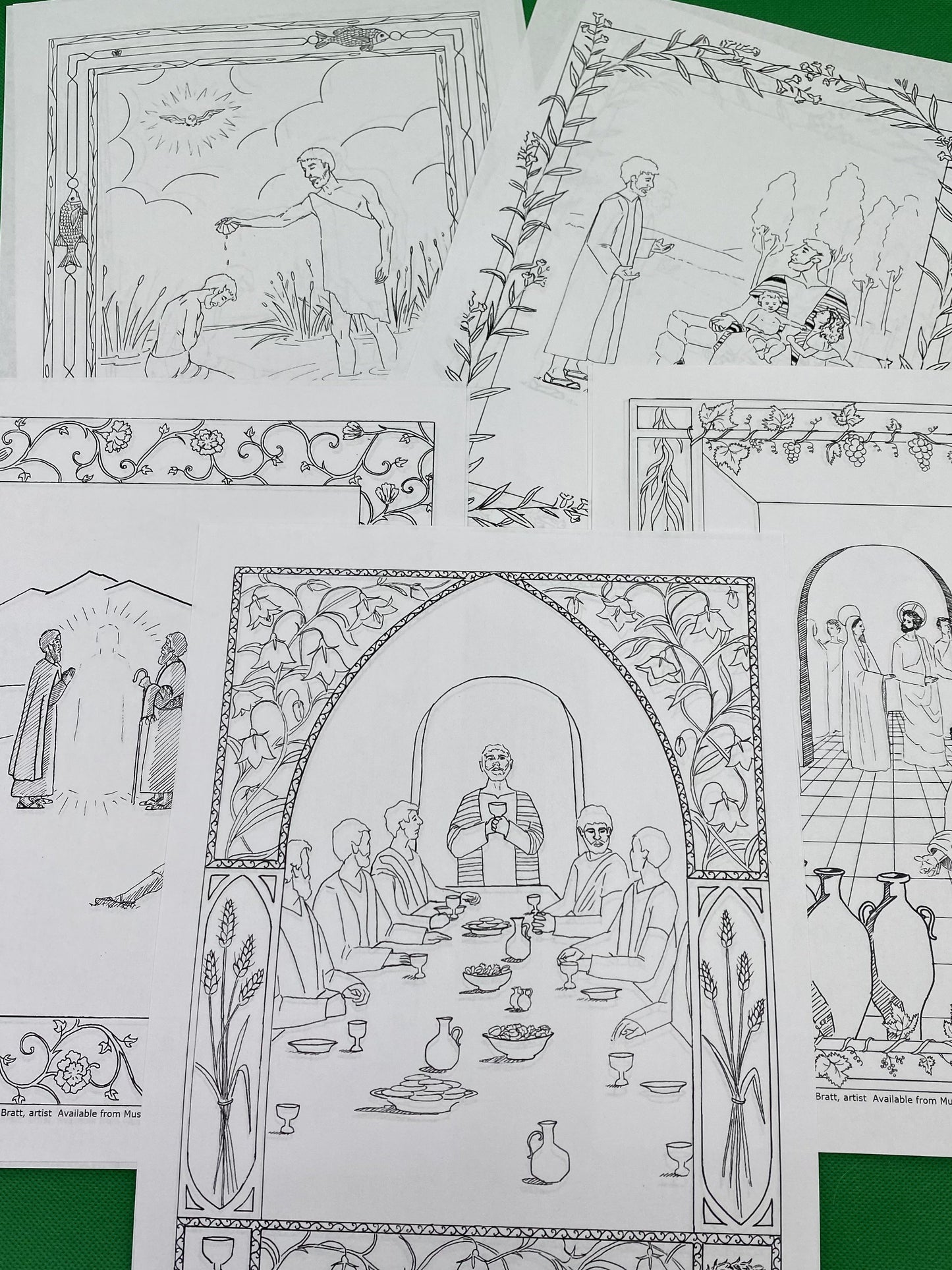 Prayer Card Borders B&W - Five Luminous Mysteries - Printable Download