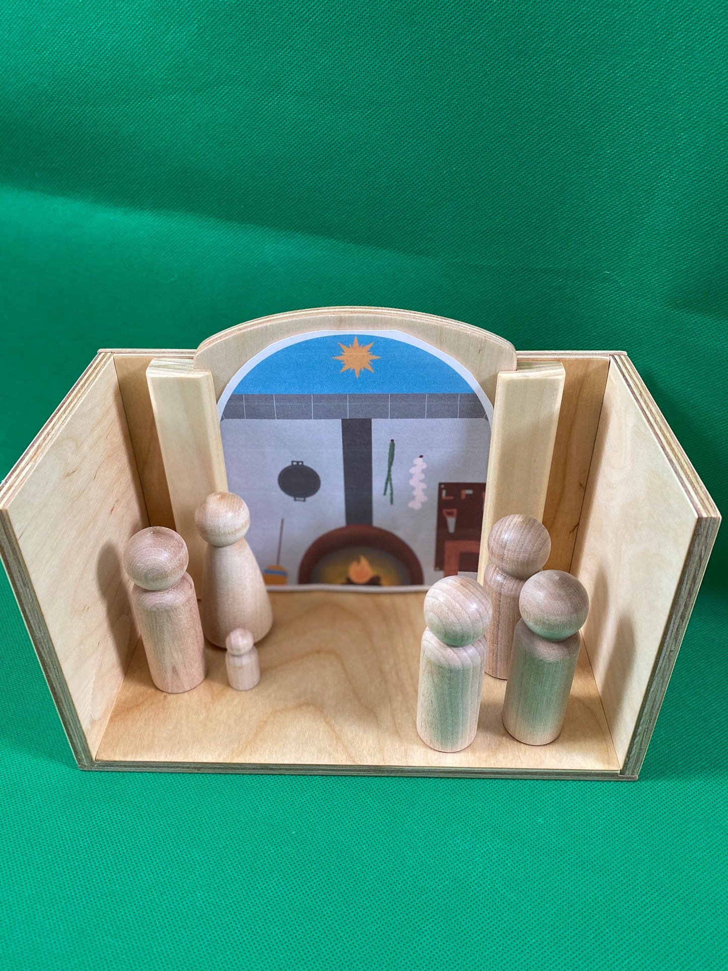 Multi-use House - Diorama with Removable Backdrop (Nativity, Parables, Empty Tomb) - Made to Order