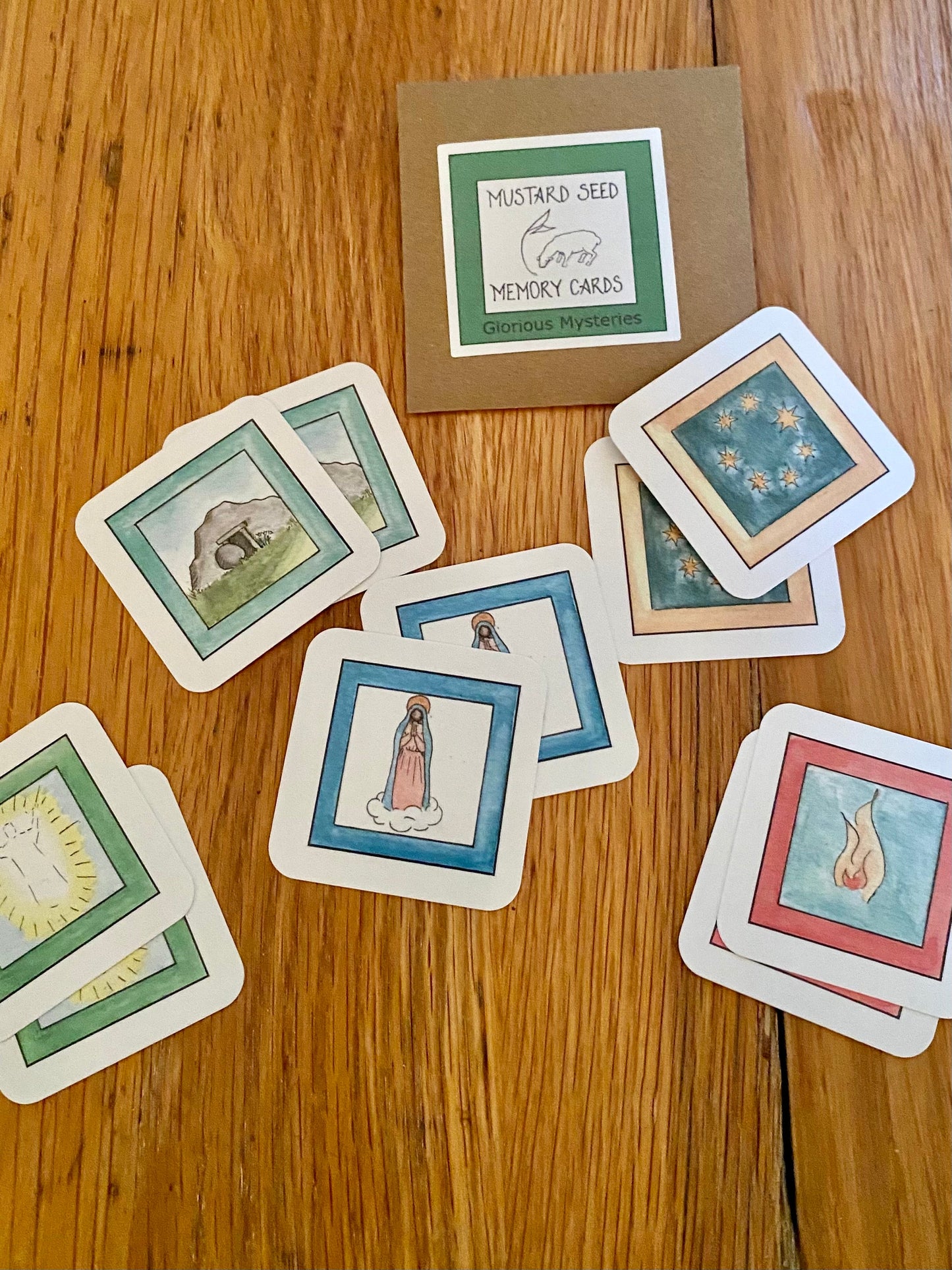 Mustard Seed Memory Cards - 5 Glorious Mysteries - Printable Download