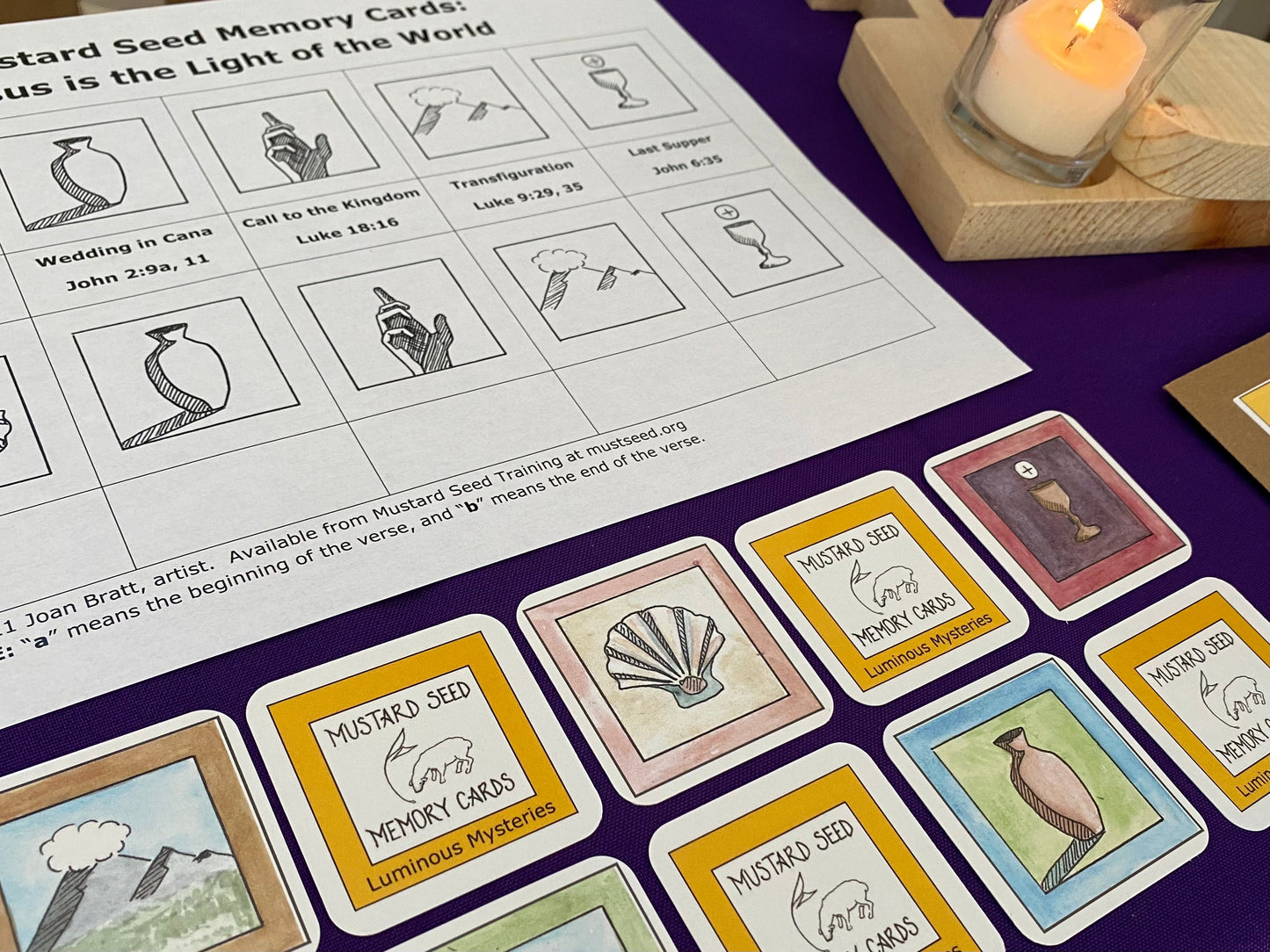 Mustard Seed Memory Cards - 5 Luminous Mysteries - Printable Download