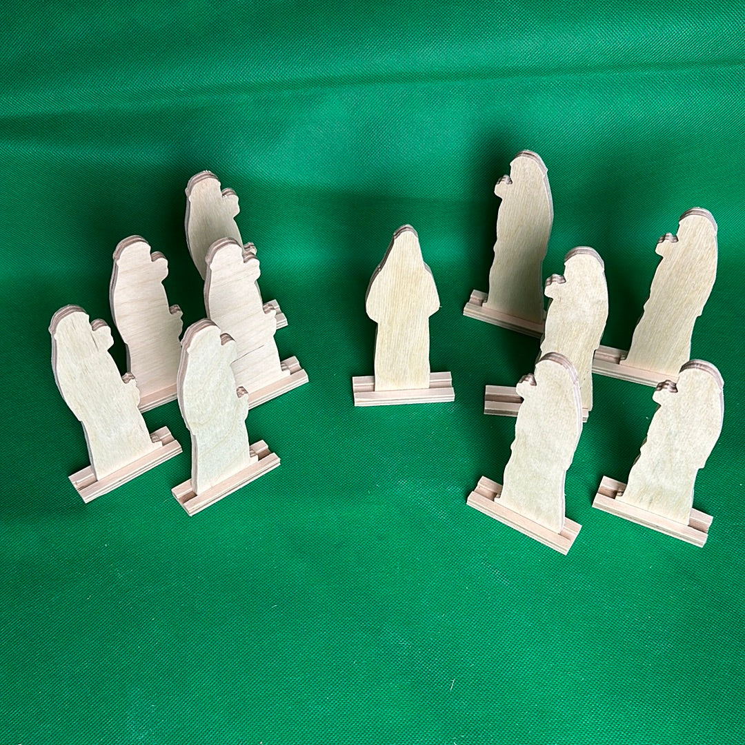 Ten Bridesmaids Figure Set - 1/4" Plain