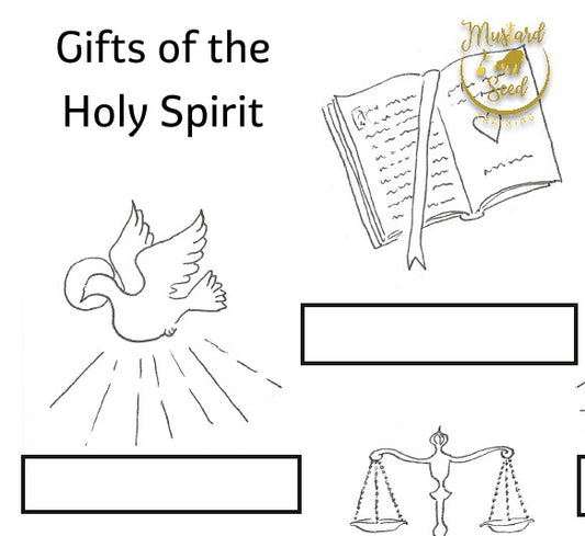 Gifts of the Holy Spirit - Printable Coloring Page & Matching Activity