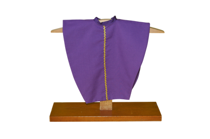 4 Liturgical Colors Set: Mini-Chasubles with Wooden Stands