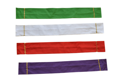 4 Liturgical Colors Set: Mini-Chasubles with Wooden Stands