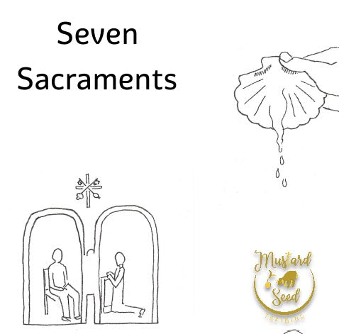 Seven Sacraments - Printable Coloring Page & Matching Activity