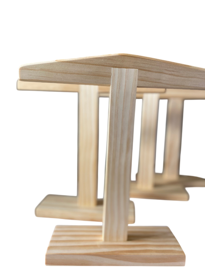 4 Liturgical Colors Set: Mini-Chasubles with Wooden Stands