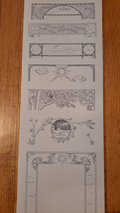 Prayer Card Borders B&W - Seven Psalms - Printable Downloads