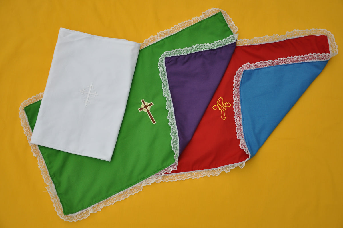 Embroidered Reversible Prayer Table Cloth (Made to Order) Mustard
